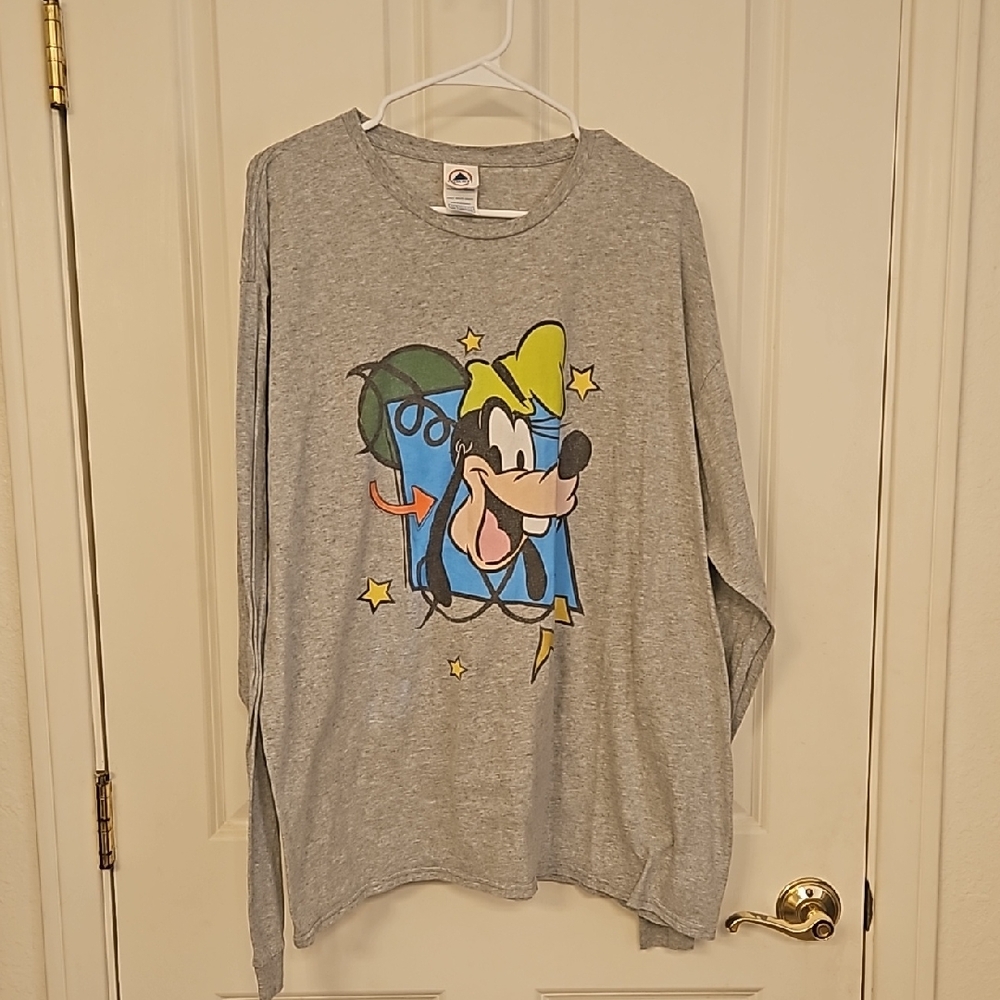 Disney Goofy Gray Long Sleeve Shirt, 2XL
